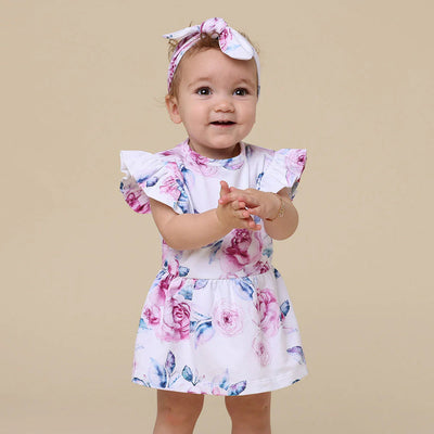 Snuggle Hunny - Organic Dress | Lilac Skies Short Sleeve Dress Snuggle Hunny 