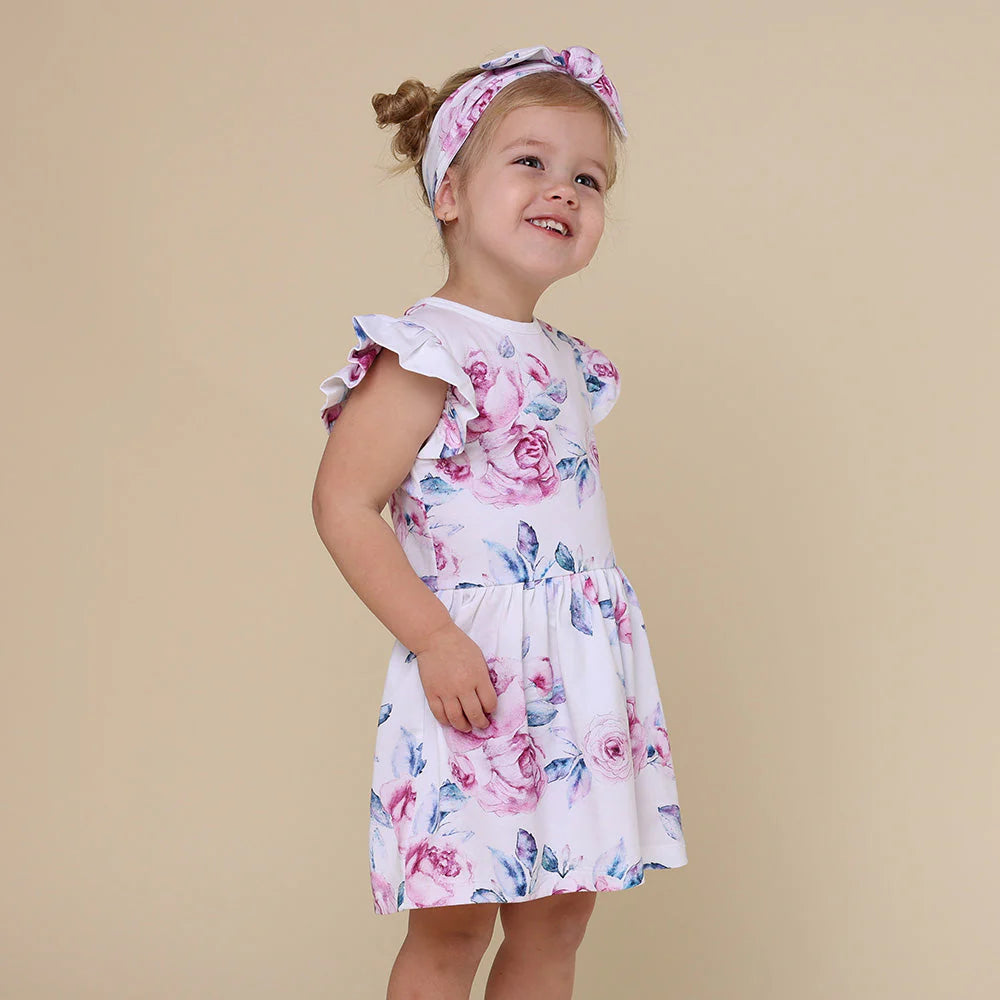 Snuggle Hunny - Organic Dress | Lilac Skies Short Sleeve Dress Snuggle Hunny 