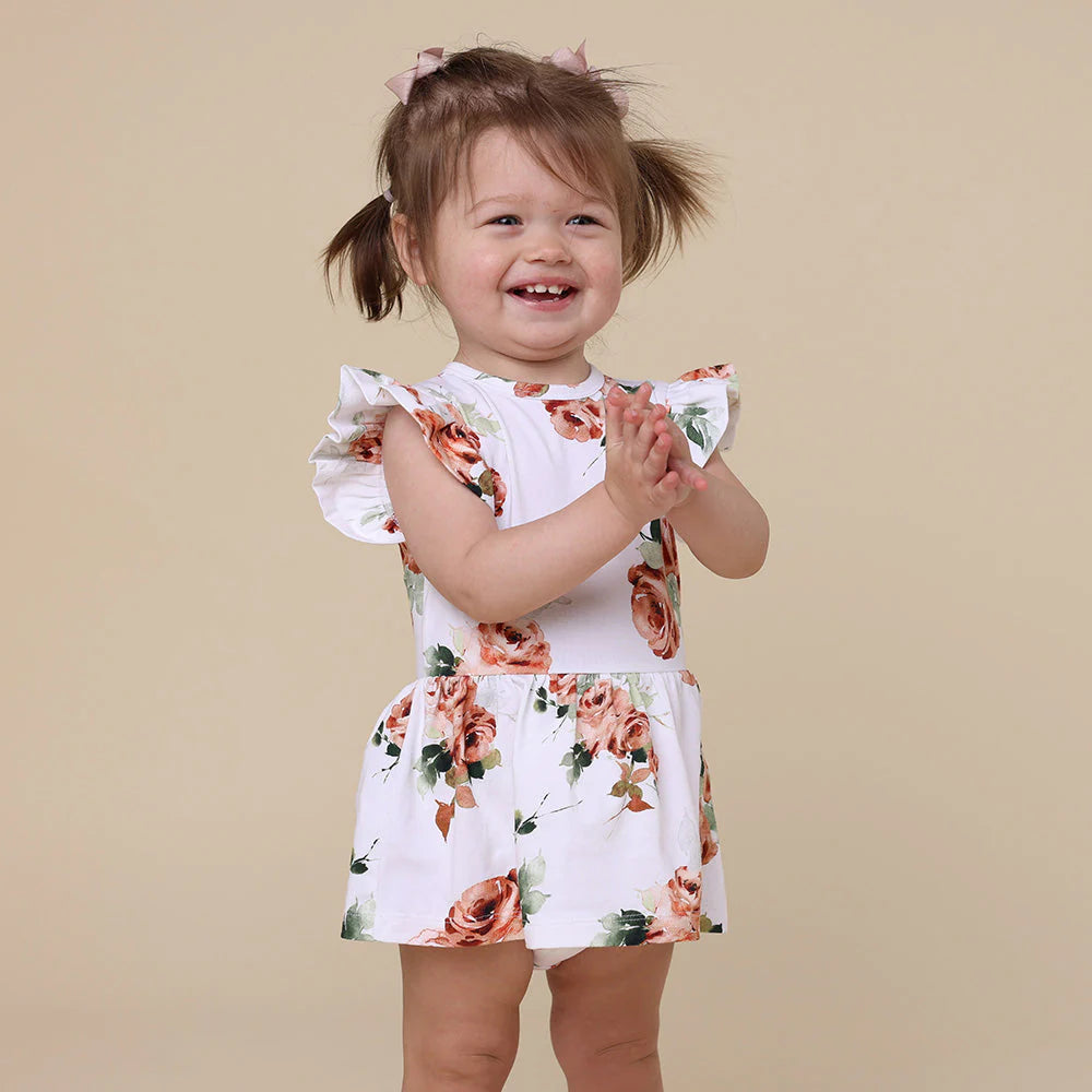 Snuggle Hunny - Organic Dress | Rosebud Short Sleeve Dress Snuggle Hunny 