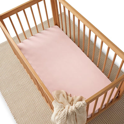 Snuggle Hunny Organic Fitted Cot Sheet - Baby Pink Cot Sheet Snuggle Hunny 