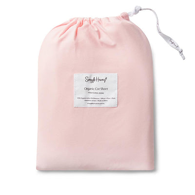 Snuggle Hunny Organic Fitted Cot Sheet - Baby Pink Cot Sheet Snuggle Hunny 