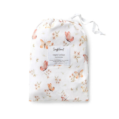 Snuggle Hunny - Organic Fitted Cot Sheet - Butterfly Cot Sheet Snuggle Hunny 