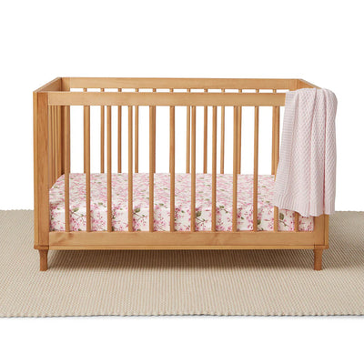 Snuggle Hunny - Organic Fitted Cot Sheet - Cherry Blossom Cot Sheet Snuggle Hunny 