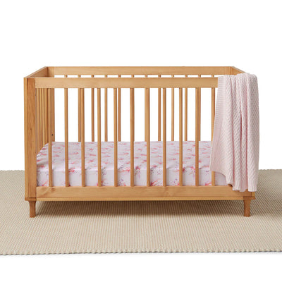 Snuggle Hunny - Organic Fitted Cot Sheet - Coral Cot Sheet Snuggle Hunny 