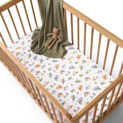 Snuggle Hunny Organic Fitted Cot Sheet - Dragon