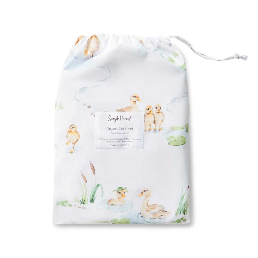 Snuggle Hunny Organic Fitted Cot Sheet - Duck Pond Cot Sheet Snuggle Hunny 