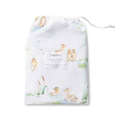 Snuggle Hunny Organic Fitted Cot Sheet - Duck Pond Cot Sheet Snuggle Hunny 