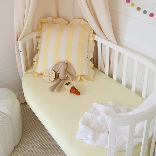 Snuggle Hunny - Organic Fitted Cot Sheet | Lemon Sorbet