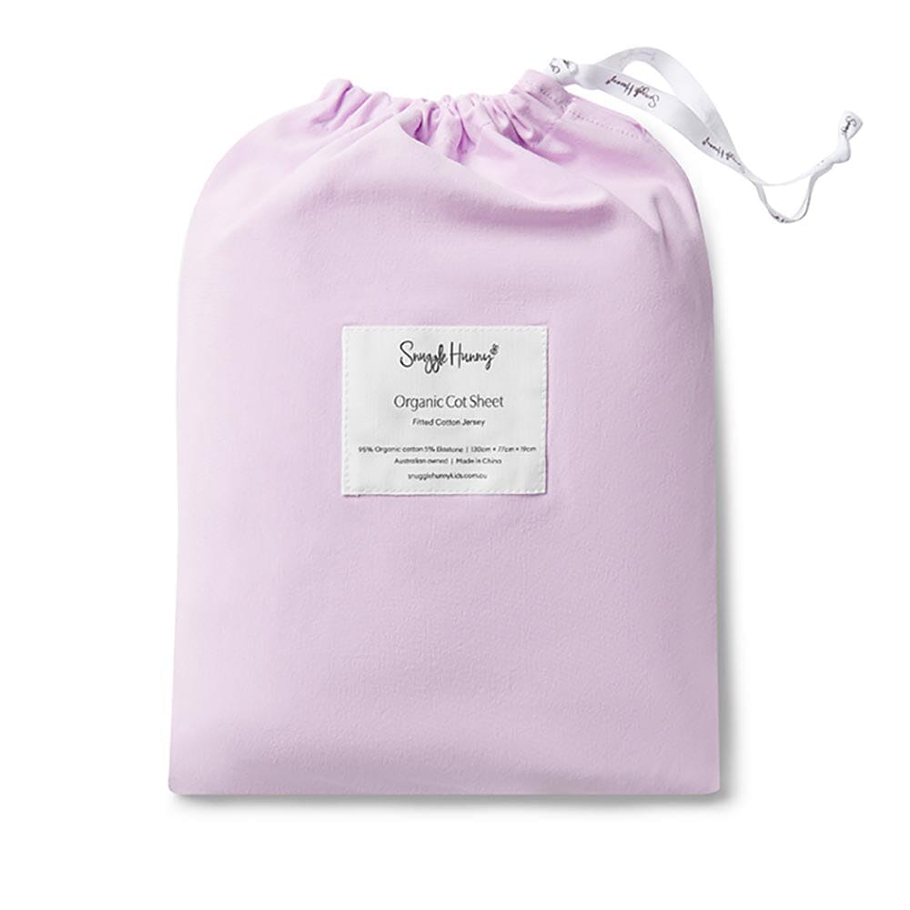 Snuggle Hunny Organic Fitted Cot Sheet - Lilac Cot Sheet Snuggle Hunny 