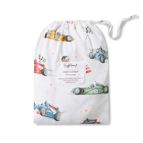 Snuggle Hunny - Organic Fitted Cot Sheet | Little Racers