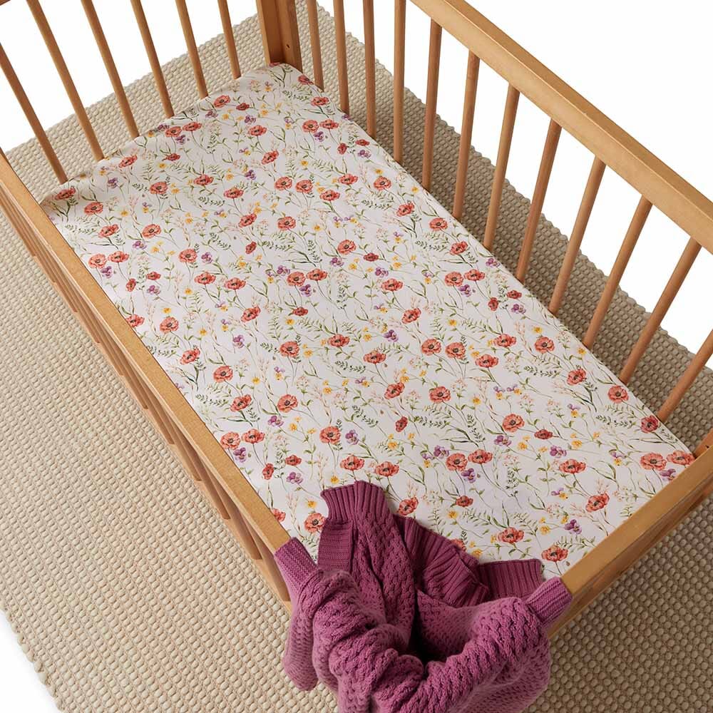 Snuggle Hunny Organic Fitted Cot Sheet - Meadow Cot Sheet Snuggle Hunny 