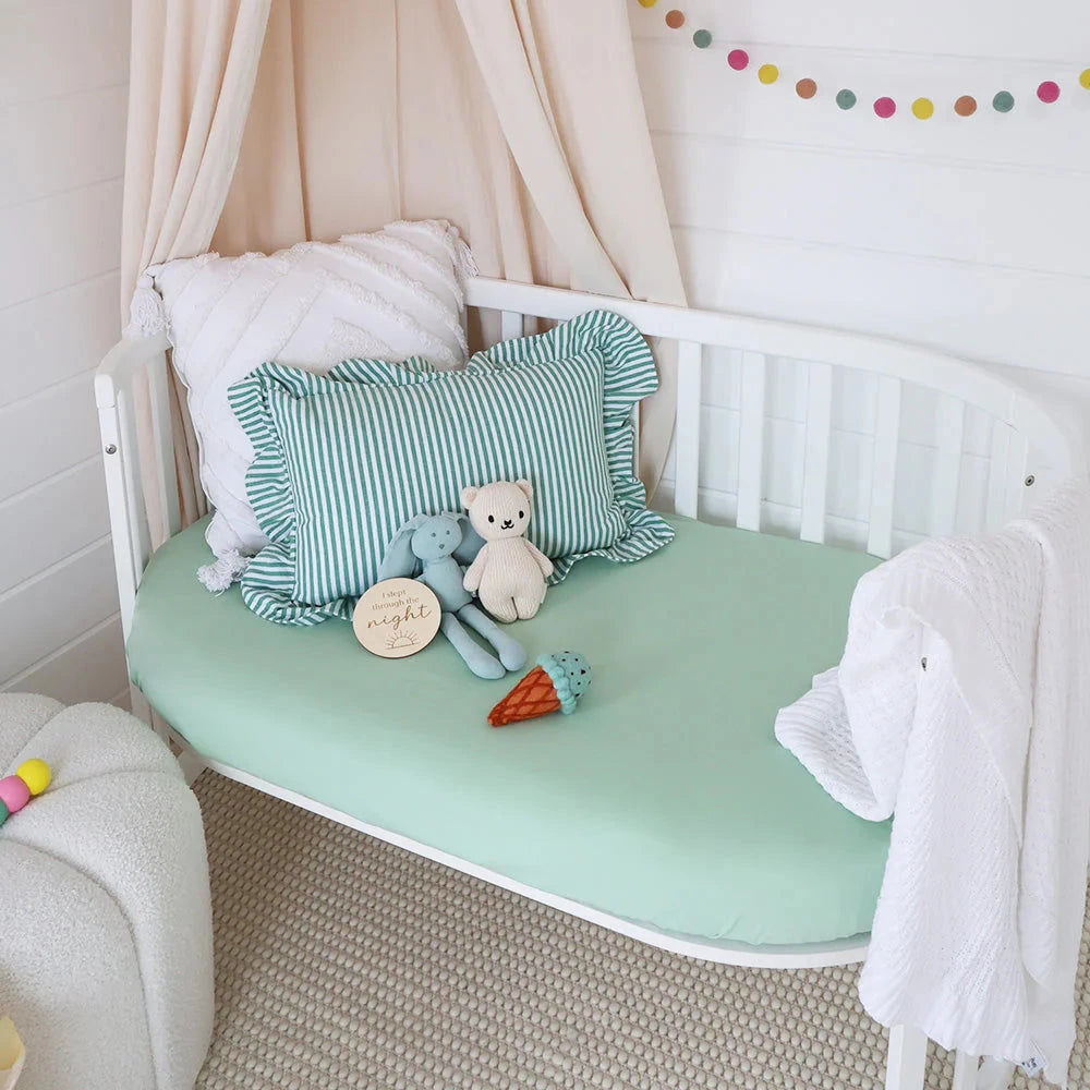 Snuggle Hunny - Organic Fitted Cot Sheet | Mint Cot Sheet Snuggle Hunny 