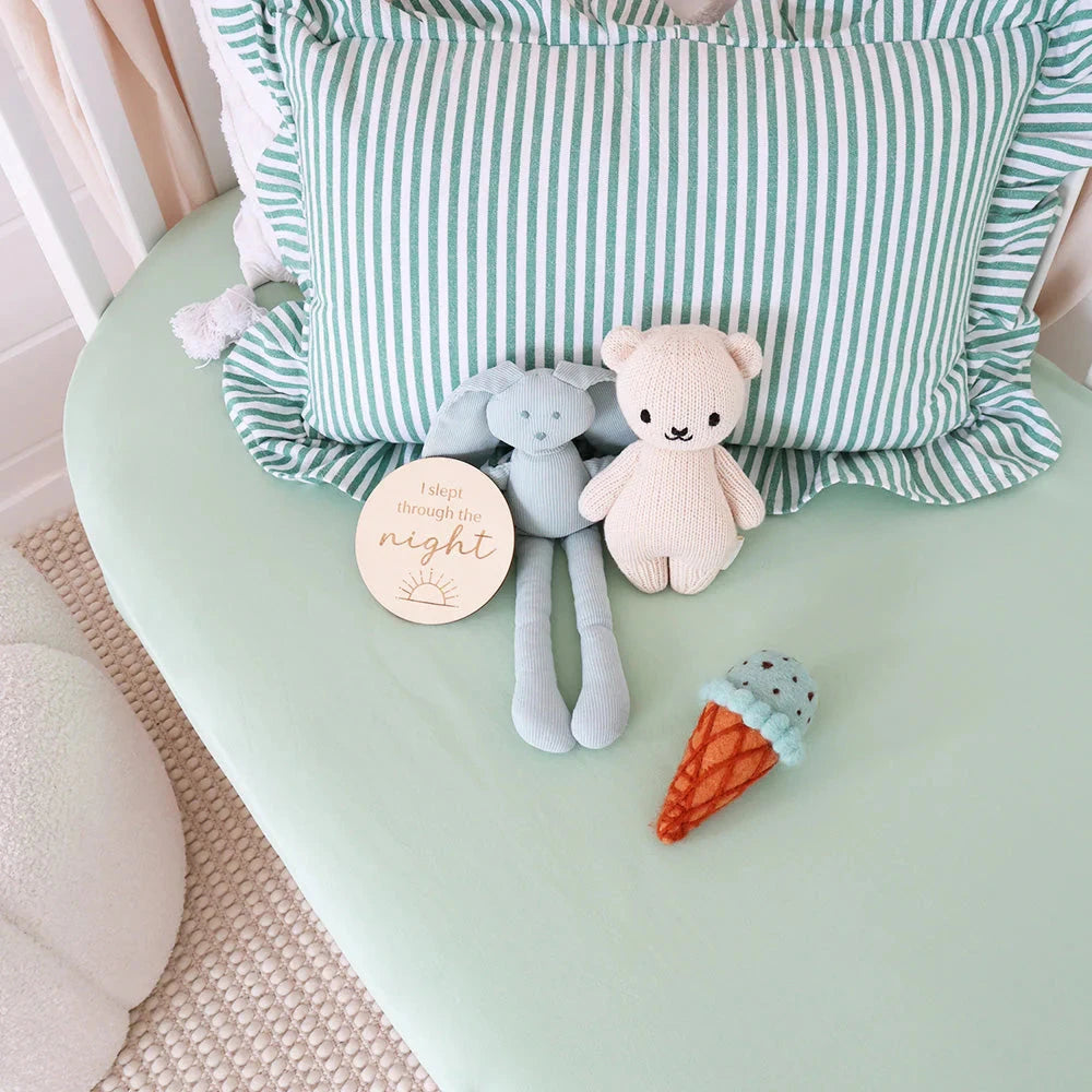 Snuggle Hunny - Organic Fitted Cot Sheet | Mint Cot Sheet Snuggle Hunny 
