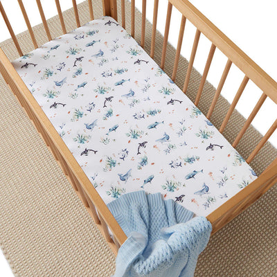 Snuggle Hunny - Organic Fitted Cot Sheet - Ocean Cot Sheet Snuggle Hunny 