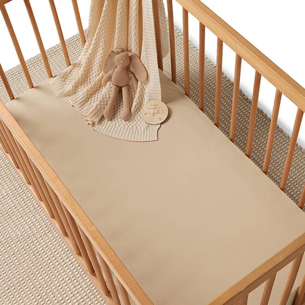 Snuggle Hunny Organic Fitted Cot Sheet - Pebble Cot Sheet Snuggle Hunny 