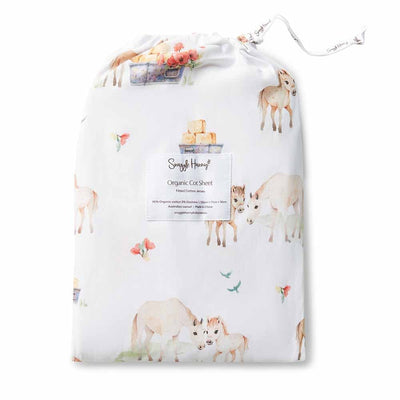 Snuggle Hunny Organic Fitted Cot Sheet - Pony Pals Cot Sheet Snuggle Hunny 