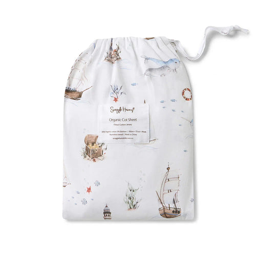 Snuggle Hunny - Organic Fitted Cot Sheet | Set Sail