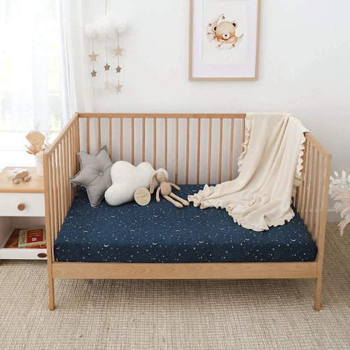 Snuggle Hunny - Organic Fitted Cot Sheet | Starry Night