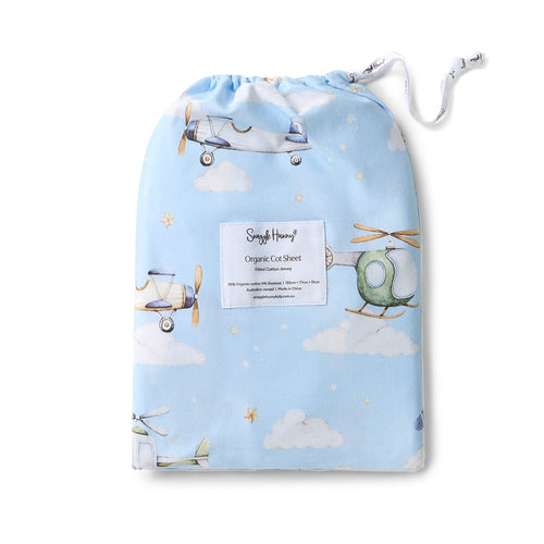 Snuggle Hunny - Organic Fitted Cot Sheet | Taking Flight