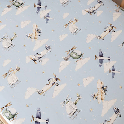 Snuggle Hunny - Organic Fitted Cot Sheet | Taking Flight Cot Sheet Snuggle Hunny 