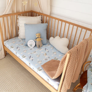 Snuggle Hunny - Organic Fitted Cot Sheet | Taking Flight