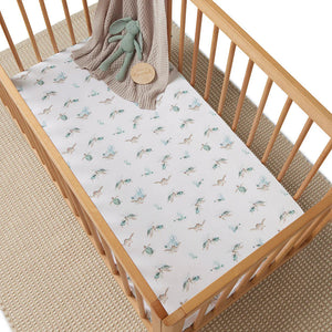 Snuggle Hunny - Organic Fitted Cot Sheet - Turtle