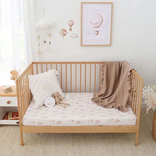 Snuggle Hunny - Organic Fitted Cot Sheet | Up & Away