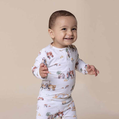 Snuggle Hunny Organic Growsuit - Diggers & Tractors Growsuit Snuggle Hunny 