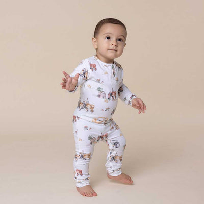 Snuggle Hunny Organic Growsuit - Diggers & Tractors Growsuit Snuggle Hunny 