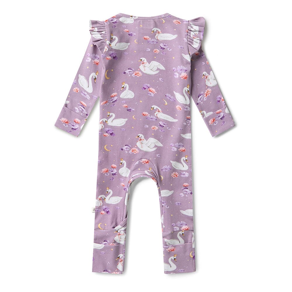 Snuggle Hunny - Organic Growsuit with Frill | Swan Lake Growsuit Snuggle Hunny 