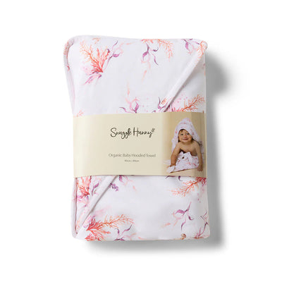 Snuggle Hunny - Organic Hooded Baby Towel - Coral Towel Snuggle Hunny 