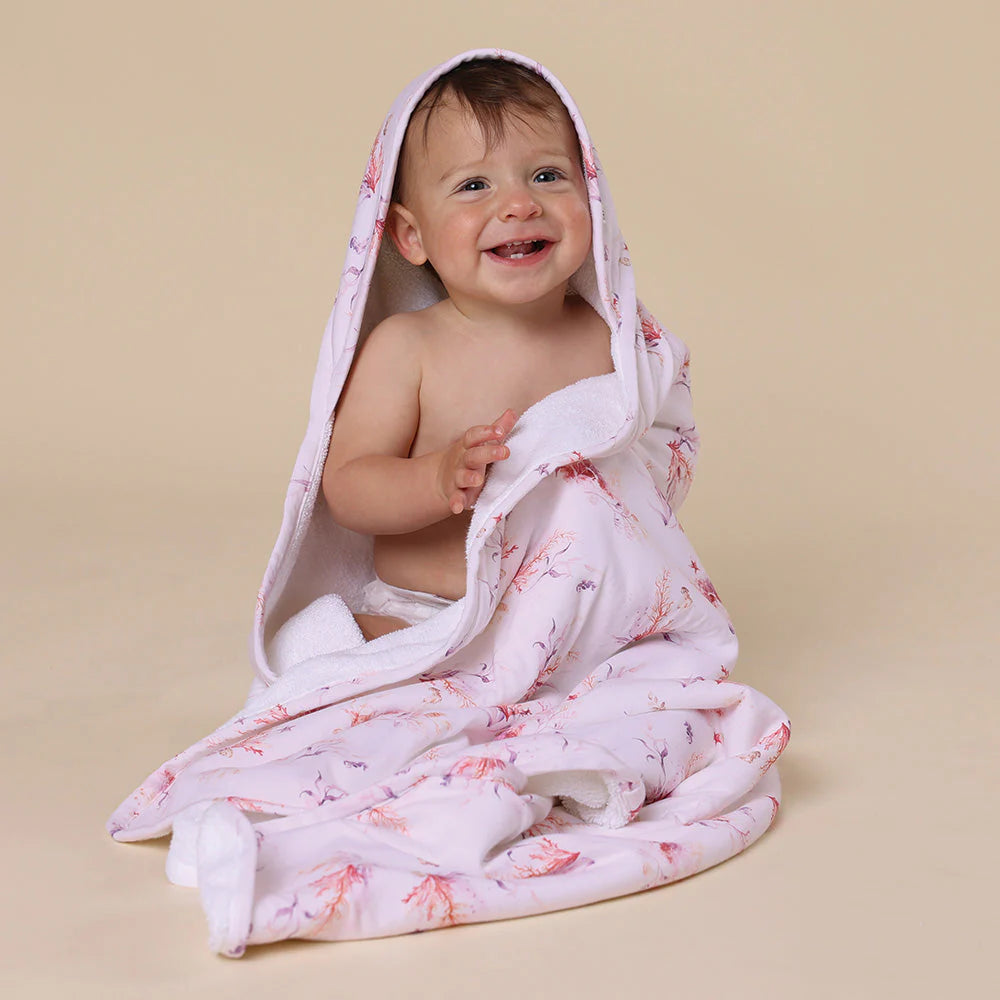 Snuggle Hunny - Organic Hooded Baby Towel - Coral Towel Snuggle Hunny 