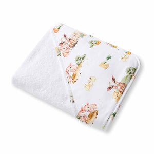 Snuggle Hunny - Organic Hooded Baby Towel - Farm