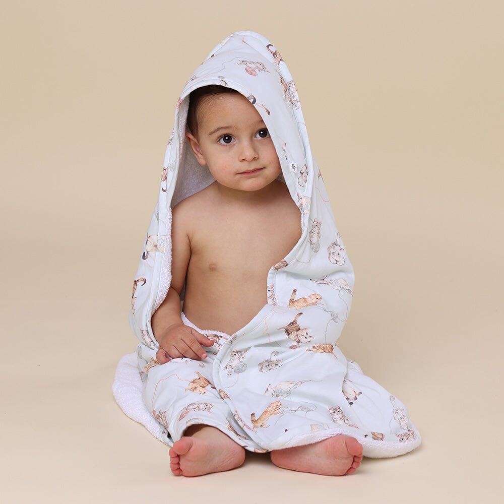 Snuggle Hunny - Organic Hooded Baby Towel | Kittens Towel Snuggle Hunny 