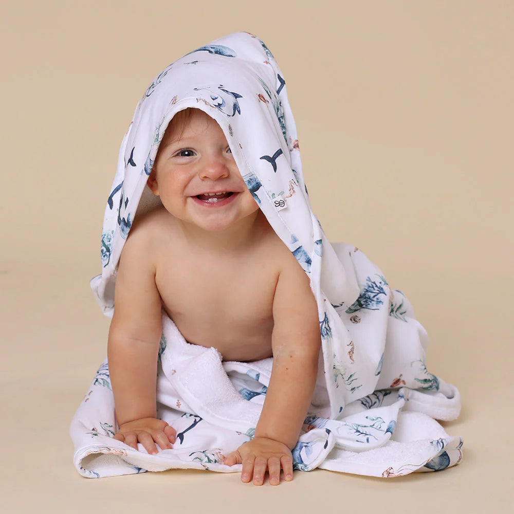 Snuggle Hunny - Organic Hooded Baby Towel - Ocean Towel Snuggle Hunny 