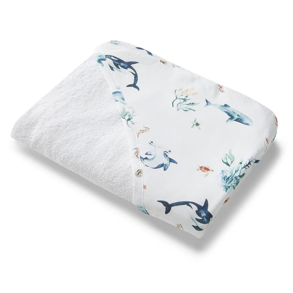 Snuggle Hunny - Organic Hooded Baby Towel - Ocean Towel Snuggle Hunny 