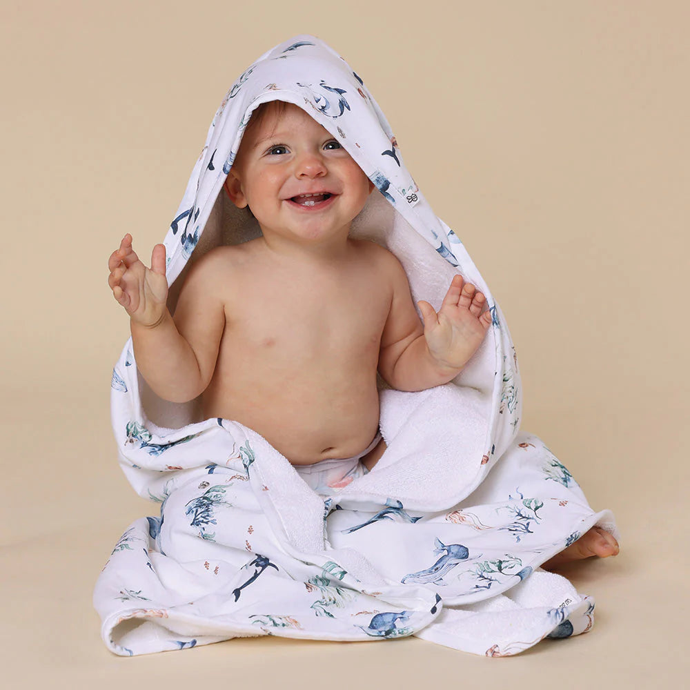 Snuggle Hunny - Organic Hooded Baby Towel - Ocean Towel Snuggle Hunny 