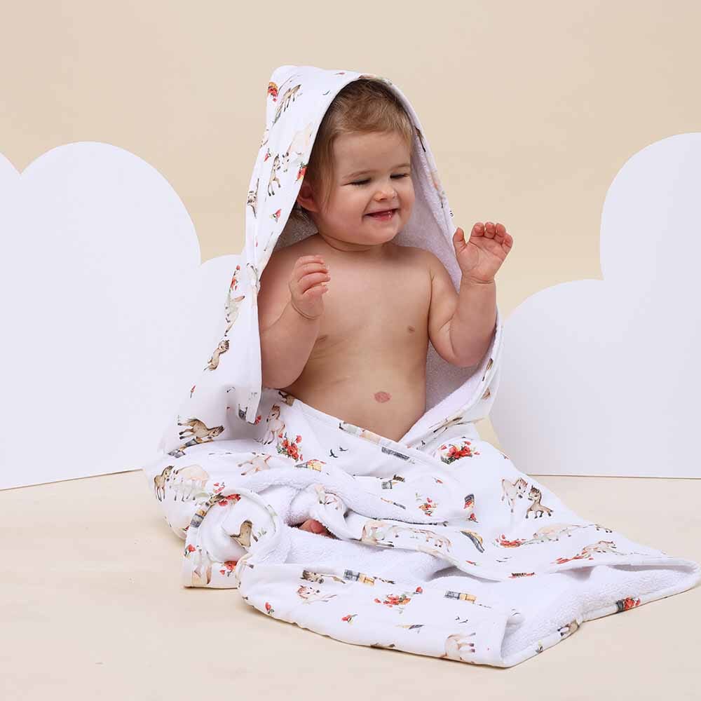 Snuggle Hunny Organic Hooded Baby Towel - Pony Pals Towel Snuggle Hunny 