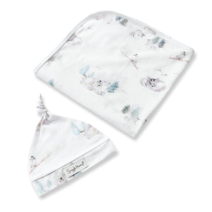 Snuggle Hunny - Organic Jersey Wrap & Beanie Set - Arctic