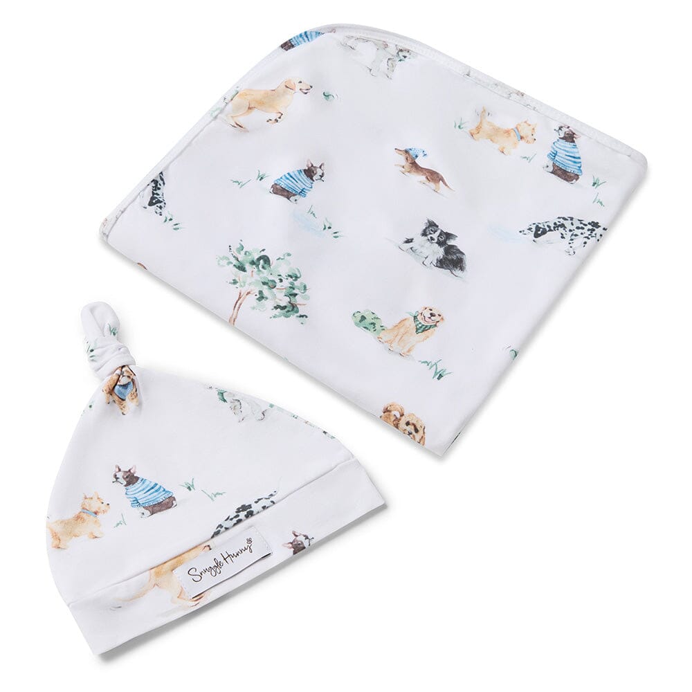 Snuggle Hunny - Organic Jersey Wrap & Beanie Set | Dog Park Jersey Wrap Snuggle Hunny 