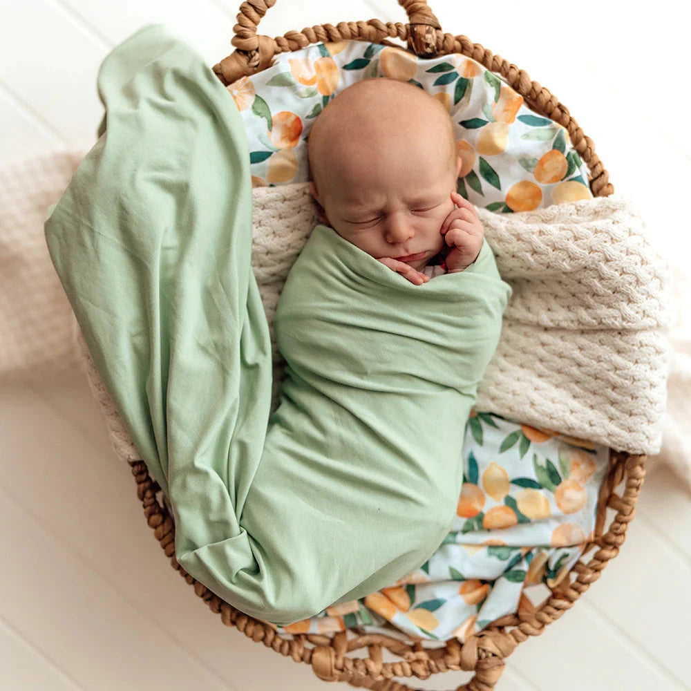Snuggle Hunny - Organic Jersey Wrap & Beanie Set | Mint Jersey Wrap Snuggle Hunny 