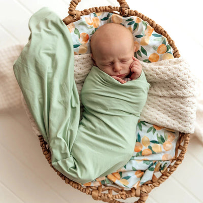 Snuggle Hunny - Organic Jersey Wrap & Beanie Set | Mint Jersey Wrap Snuggle Hunny 