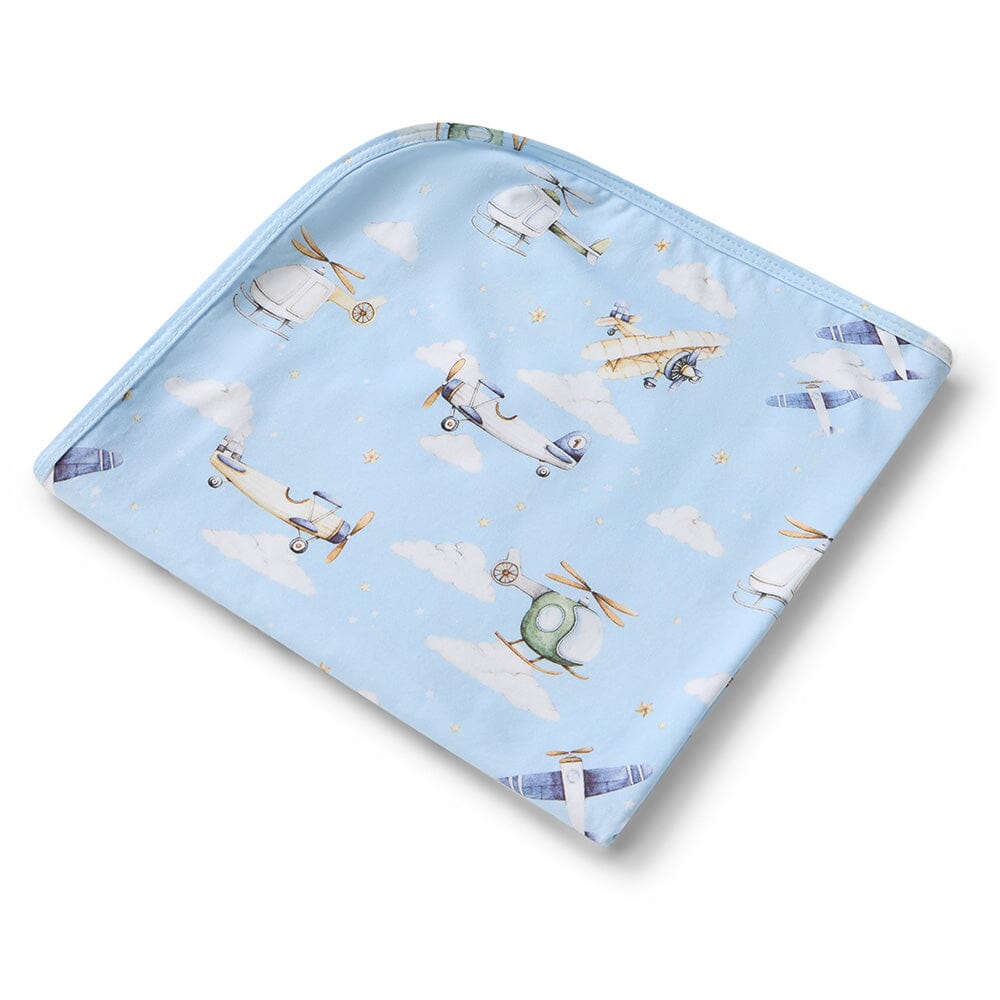 Snuggle Hunny - Organic Jersey Wrap & Beanie Set | Taking Flight Jersey Wrap Snuggle Hunny 