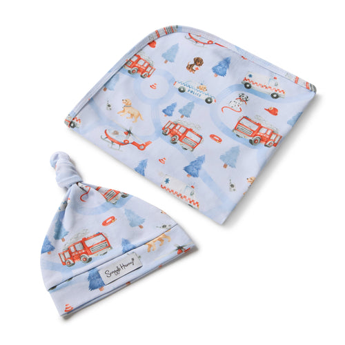 Snuggle Hunny - Organic Jersey Wrap & Beanie Set | To The Rescue