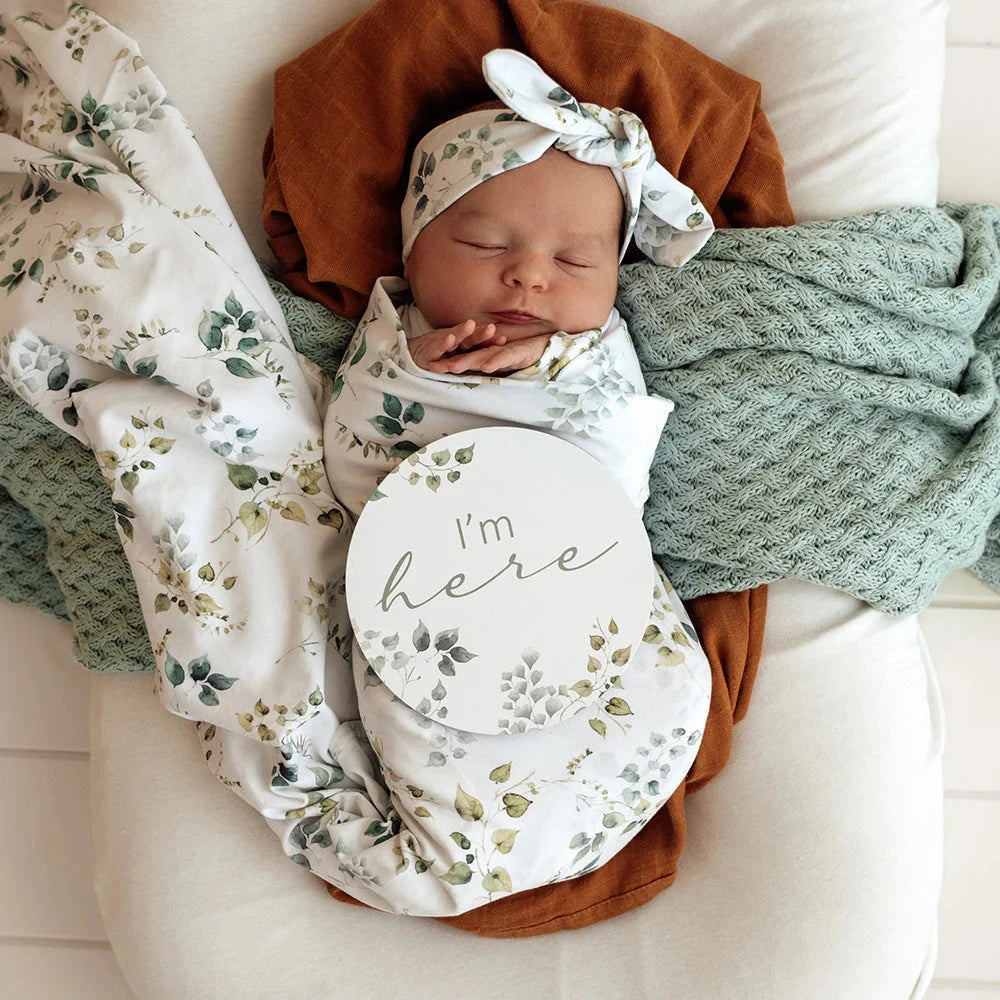 Snuggle Hunny - Organic Jersey Wrap & Topknot Set | Eden Jersey Wrap Snuggle Hunny 