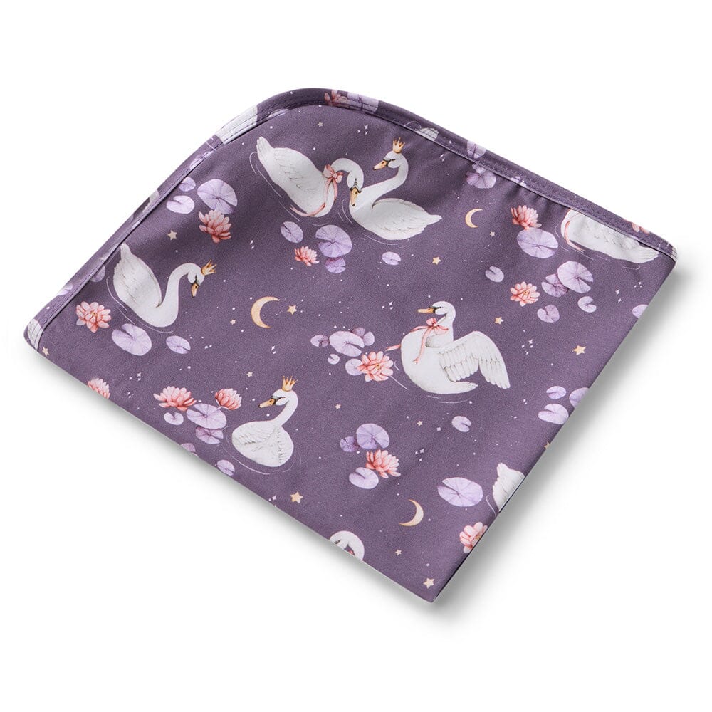 Snuggle Hunny - Organic Jersey Wrap & Topknot Set | Midnight Swan Jersey Wrap Snuggle Hunny 