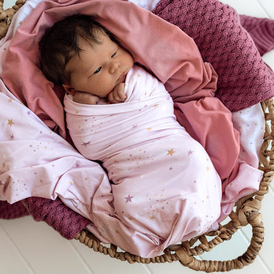 Snuggle Hunny - Organic Jersey Wrap & Topknot Set | Twinkle Jersey Wrap Snuggle Hunny 