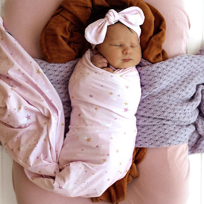 Snuggle Hunny - Organic Jersey Wrap & Topknot Set | Twinkle Jersey Wrap Snuggle Hunny 