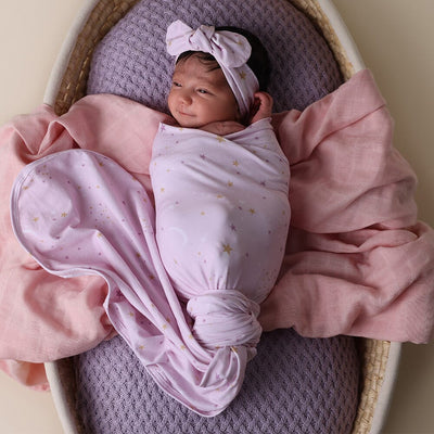 Snuggle Hunny - Organic Jersey Wrap & Topknot Set | Twinkle Jersey Wrap Snuggle Hunny 