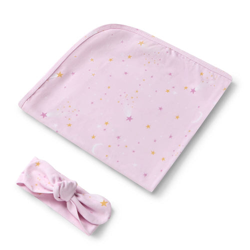 Snuggle Hunny - Organic Jersey Wrap & Topknot Set | Twinkle